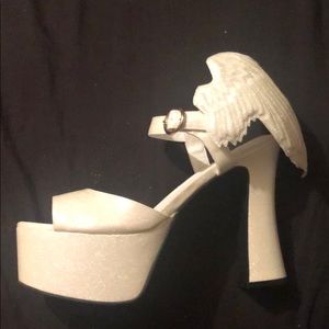 DOLLSKILL Angel on earth white glitter platforms!